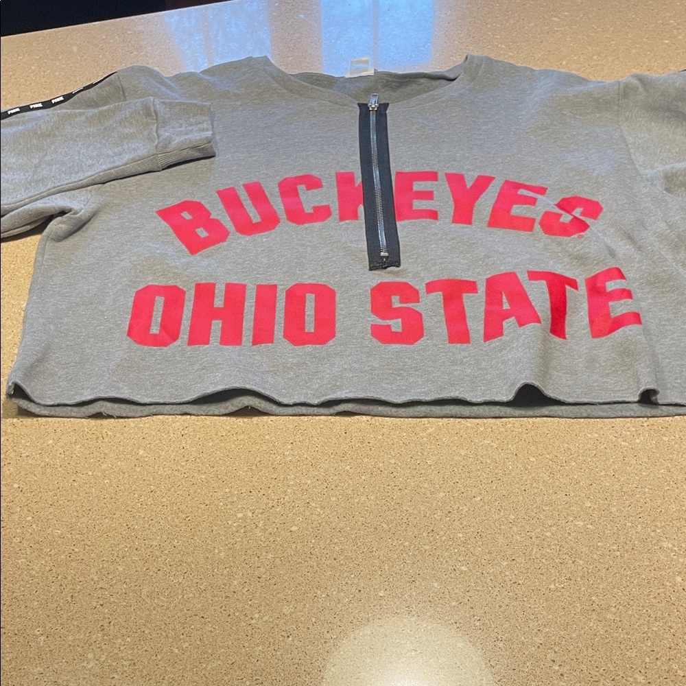 PINK Victoria's Secret Gray Sweatshirt with Red Ohio State Print